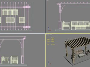 8 pergolas set 2 3D Model