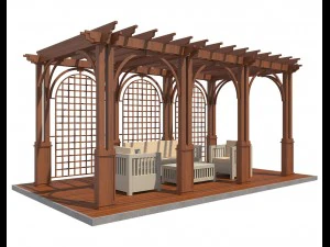 8 pergolas set 2 3D Model