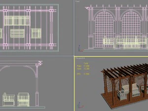 8 pergolas set 2 3D Model
