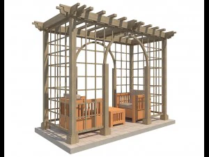 8 pergolas set 2 3D Model