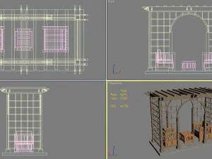 8 pergolas set 2 3D Model