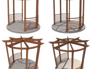 8 pergolas set 2 3D Model