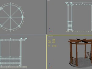 8 pergolas set 2 3D Model