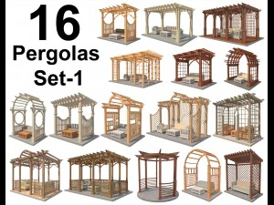 16 пергол набір 1 3D Модель