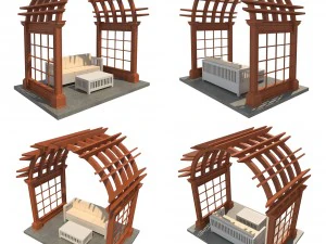 16 pergolas set 1 3D Model