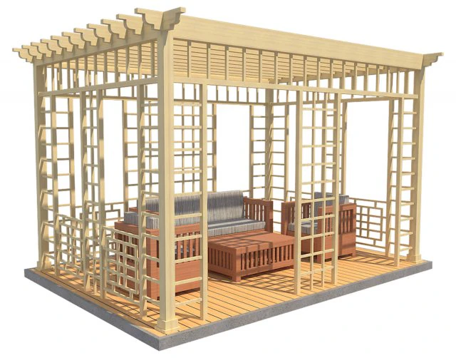 pergola 18 3D Model .c4d .max .obj .3ds .fbx .stl .blend 
