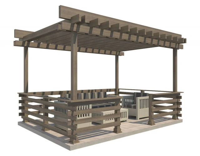 pergola 19 3D Model .c4d .max .obj .3ds .fbx .stl .blend 