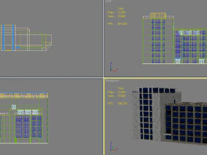 4 buildings set1 3D Model