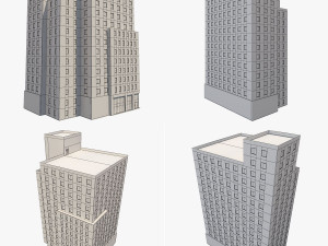 4 buildings set1 3D 모델