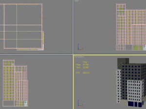 4 buildings set1 3D Model