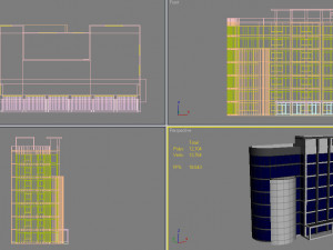 4 buildings set1 3D 모델