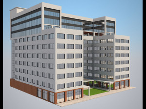 4 buildings set1 3D 모델