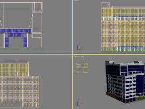 4 buildings set1 3D 모델