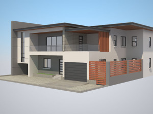 4 modern houses set2 Modelo 3D