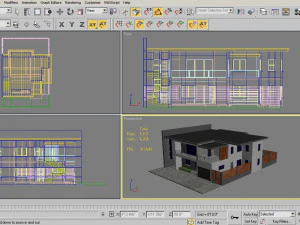 4 modern houses set2 3D Model