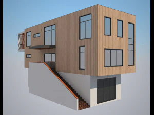 4 modern houses set2 3D Model