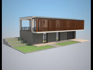 4 modern houses set2 3D Model
