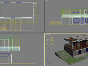 4 modern houses set2 3D Model