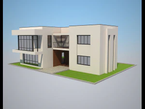 4 modern houses set2 3D Model