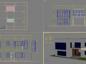 4 modern houses set2 3D Model