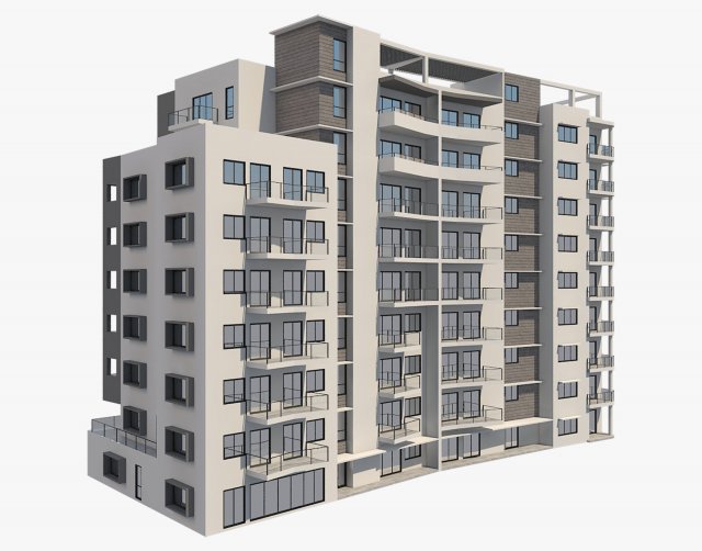 apartment building7 Modèle 3D .c4d .max .obj .3ds .fbx .stl .blend 