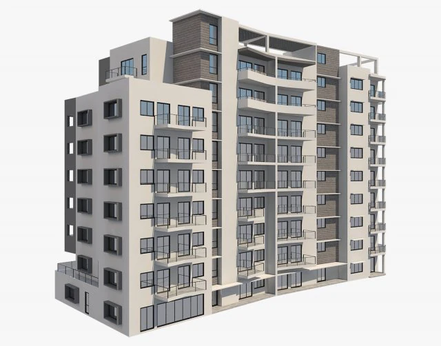 apartment building7 3D Model .c4d .max .obj .3ds .fbx .stl .blend 