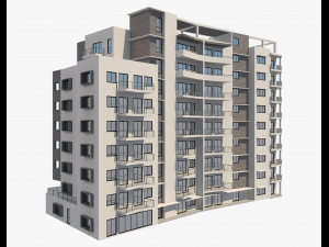 apartment building7 3D 모델