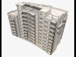 apartment building7 Modèle 3D