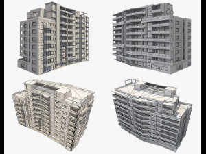 apartment building7 Modèle 3D