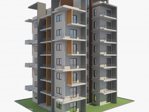 apartment building9 3D 모델