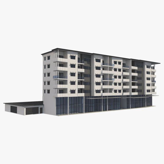 apartment building 19 3D Model .c4d .max .obj .3ds .fbx .stl .blend