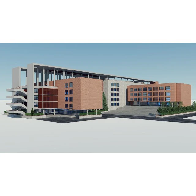 brick building 1 3D Model .c4d .max .obj .3ds .fbx .stl .blend 