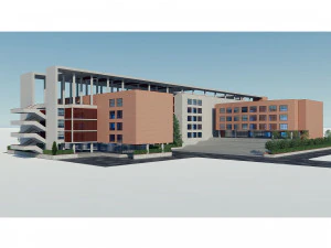 brick building 1 3D Model