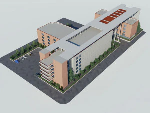 brick building 1 3D Model