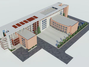 brick building 1 3D Model