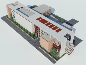 brick building 1 3D Model