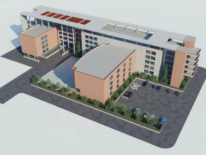 brick building 1 3D Model