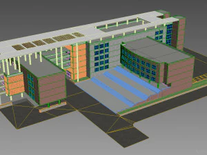 brick building 1 3D Model