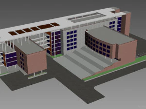 brick building 1 3D Model