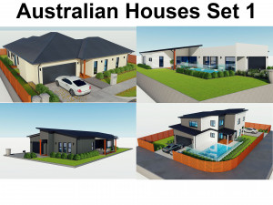 australian houses set 1 3D 모델