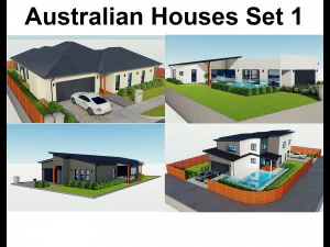 australian houses set 1 3D Model