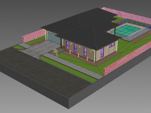 australian house 4 Modello 3D