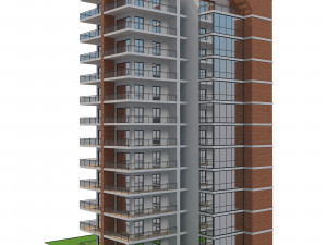 apartment building 12 3D 모델