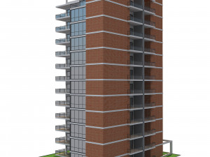 apartment building 12 3D 모델