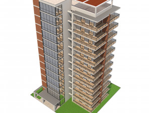 apartment building 12 3D 모델