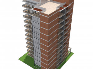 apartment building 12 3D 모델