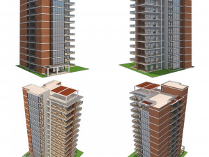apartment building 12 3D 모델