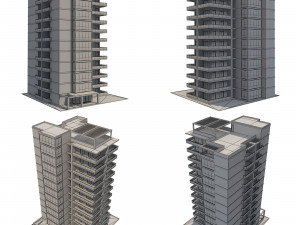 apartment building 12 3D 모델