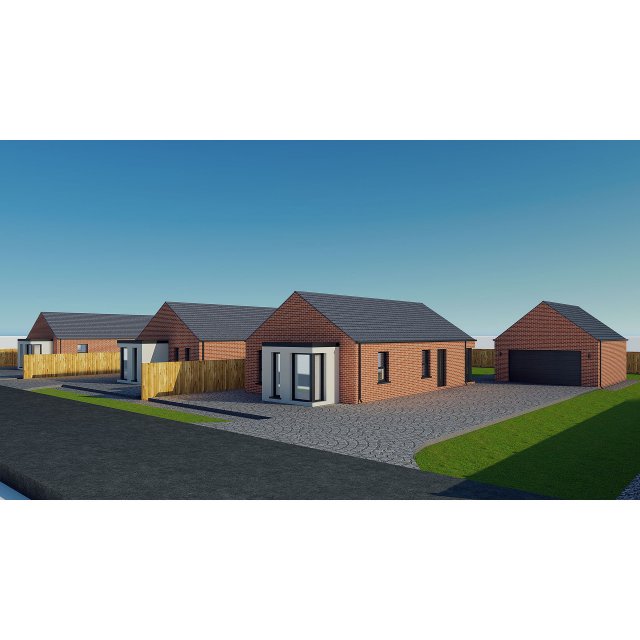 single family houses 2 3D Model .c4d .max .obj .3ds .fbx .stl .blend 