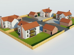 duplex houses 1 3Dモデル